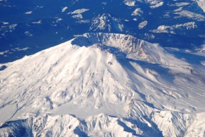 aerial view of snow covered mt st helens aerial view of snow covered mt st helens