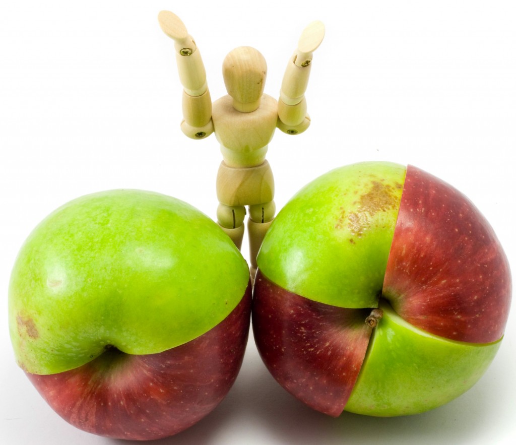 Mixed red and green apples on the white background Mixed red and green apples on the white background