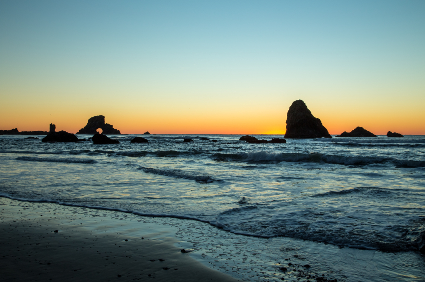 Oregon coastline with the field of rocks Oregon coastline with the field of rocks